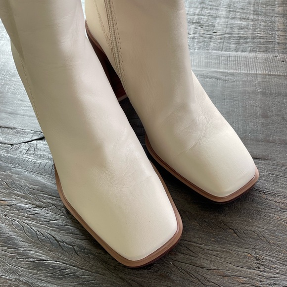 Franco Sarto Stevie Mid Calf Boot | White Leather | Never Been Worn in Orgnl Box - Picture 2 of 9